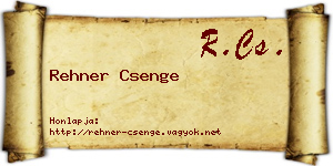 Rehner Csenge névjegykártya